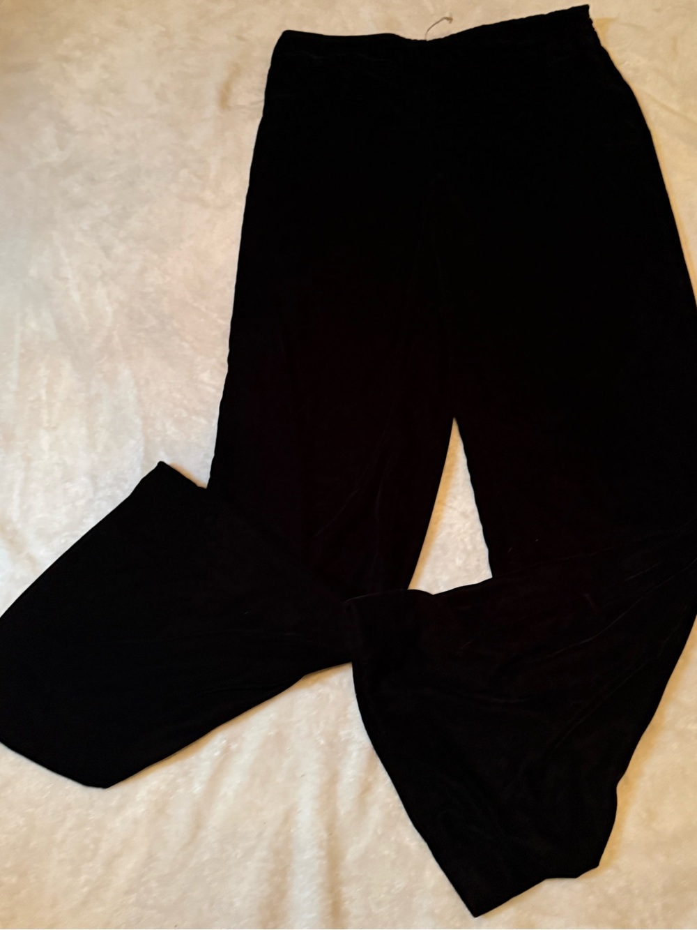 Black Zara Women's Velvet Wide-Leg Pants